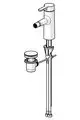 Einhebelmischer aus Chrom mit Zugstangenablaufgarnitur, hergestellt von HANSA, zeigt eine elegante und funktionale Armatur für Bidets.